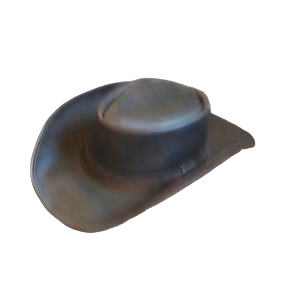 Vintage Brown Leather Cowboy Hat size Small - Picture 9 of 13